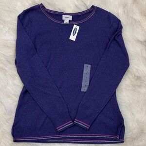 Old Navy Deep Purple Knit sparkly lightweight sweater